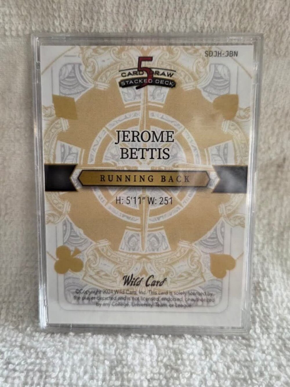 2024 Wild Card Stacked Deck Jerome Bettis Ace 2/2 Mojo Steelers SDJH-JBN HOF - Picture 2 of 6